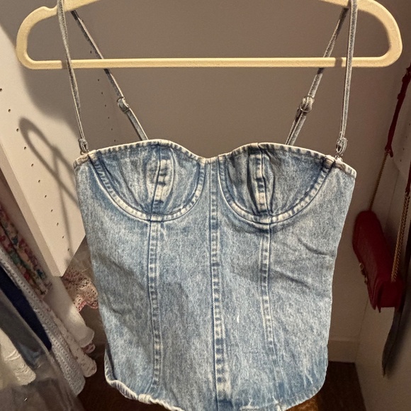 weworewhat denim corset top size 0 - Picture 1 of 3